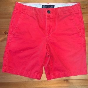 American eagle prep red khaki shorts